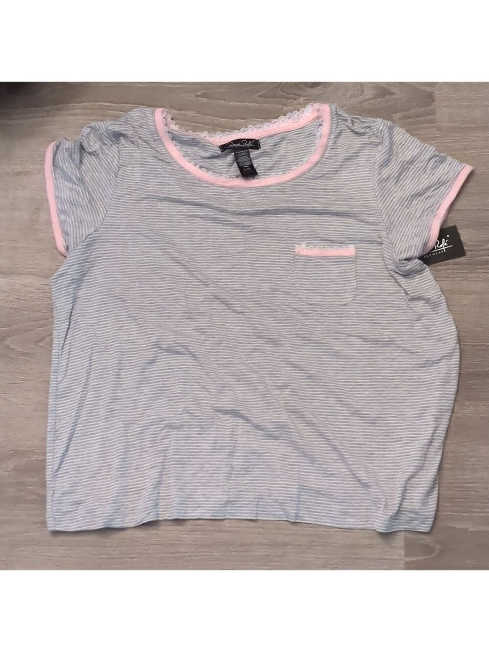 Rene Rofè gray white pink sleepwear top size XL